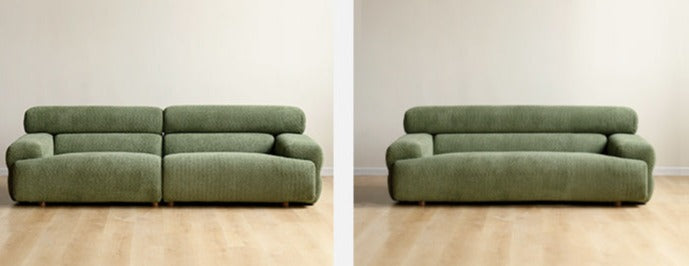 Velvet Three-seat Modular Fabric Sofa.