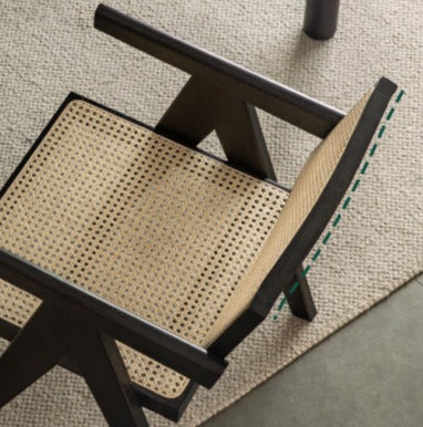 Ash, Cherry, Oak Solid Wood Rattan Smoked Chair
