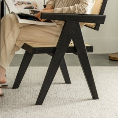 Ash, Cherry, Oak Solid Wood Rattan Smoked Chair
