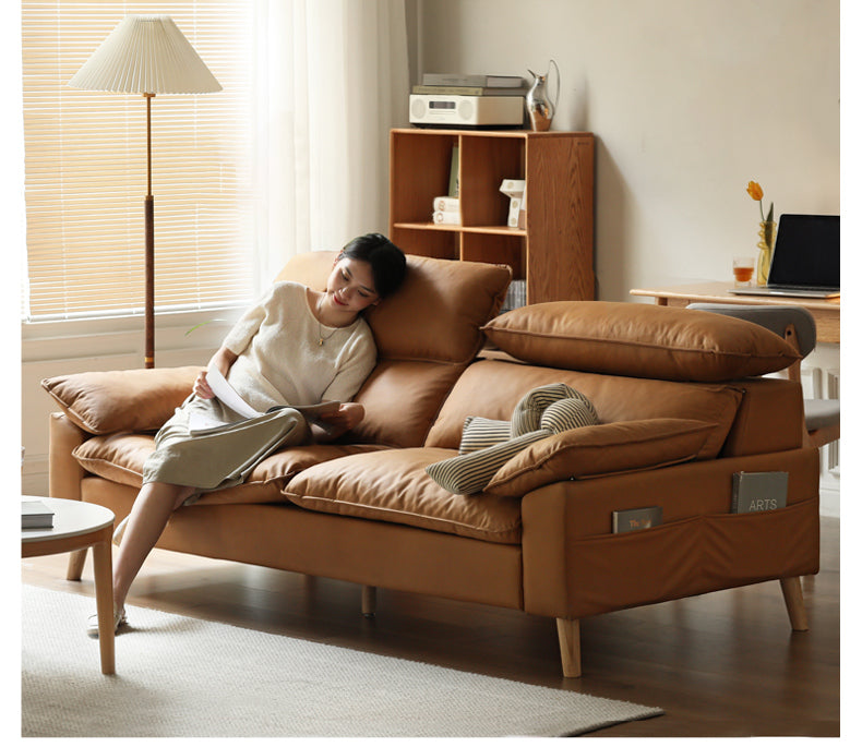 Technology Fabric Sofa with Adjustable Headrest.