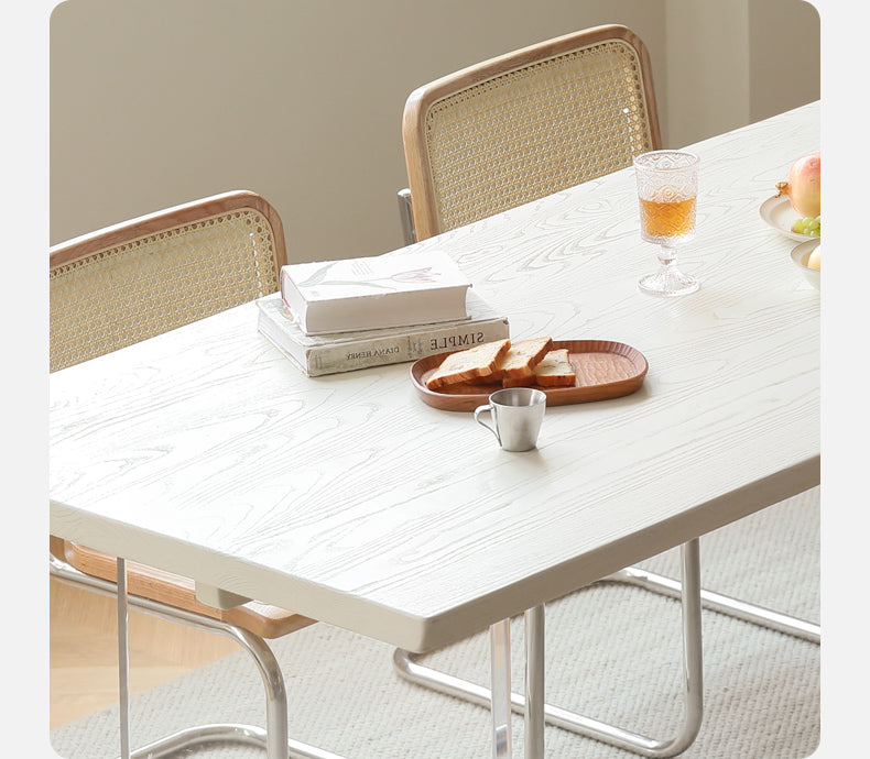 Solid Rubberwood Suspended Dining Table With Slate Top