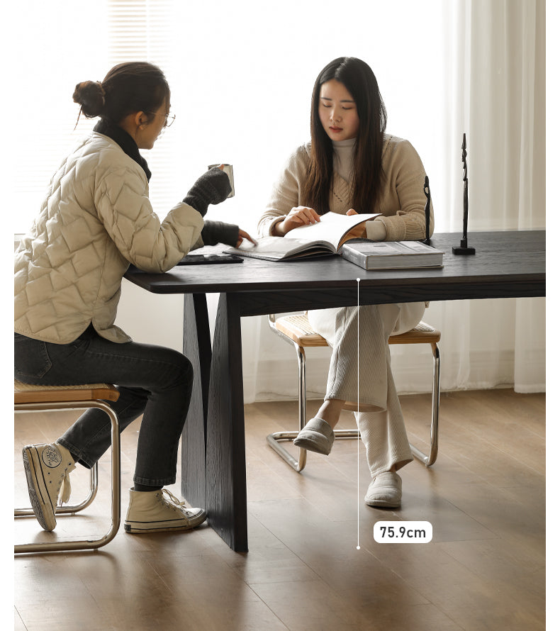 Oak Solid Wood Wabi Sabi Style Dining Table