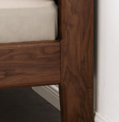 Bed black walnut solid wood