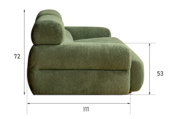 Velvet Three-seat Modular Fabric Sofa.
