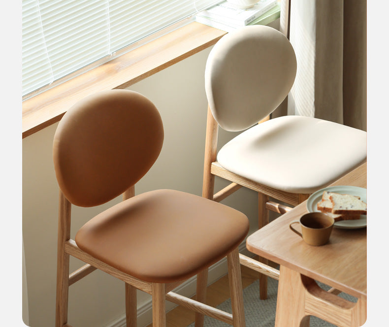 Oak Solid Wood Soft Japanese Modern Bar Chair