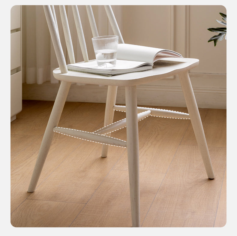 4 pcs Oak Solid Wood Cream Wind Windsor Chair