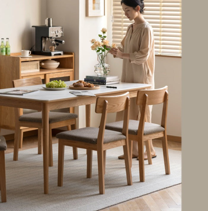 Set 4 pcs Black Walnut, Fang Longyan, Ash, Oak, Solid Rubberwood Dining Chair