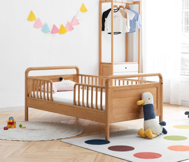 Oak Solid Wood Multi-functional Toddler Bed