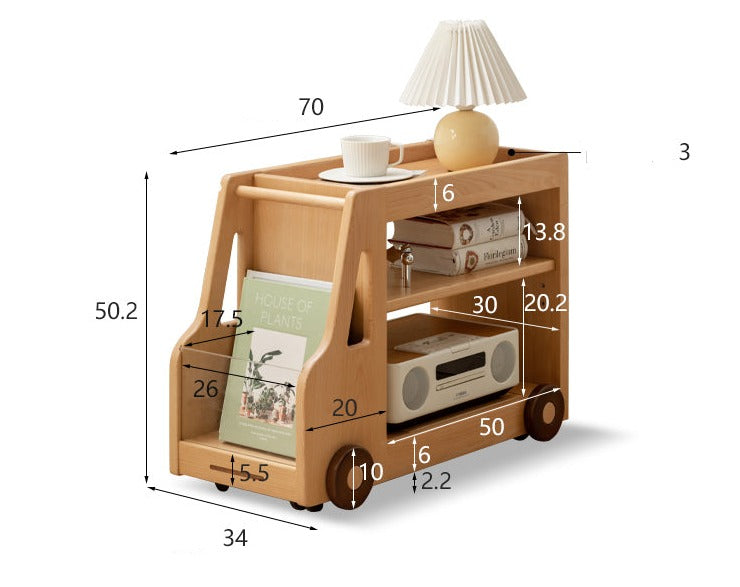 Beech Solid Wood Car Mobile Kids Cabinet
