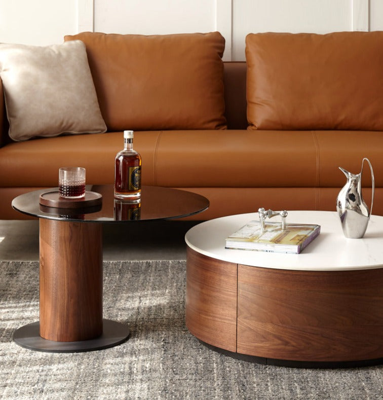 Black Walnut Slate Top Coffee Table