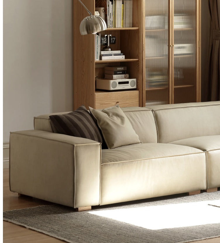 Luxury Сow Leather Sofa, Technical Fabric Sofa.