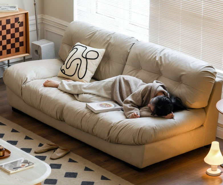 Fabric Italian Style Cloud Sofa With Russian Birch Wood Frame