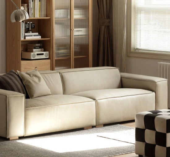 Luxury Сow Leather Sofa, Technical Fabric Sofa.