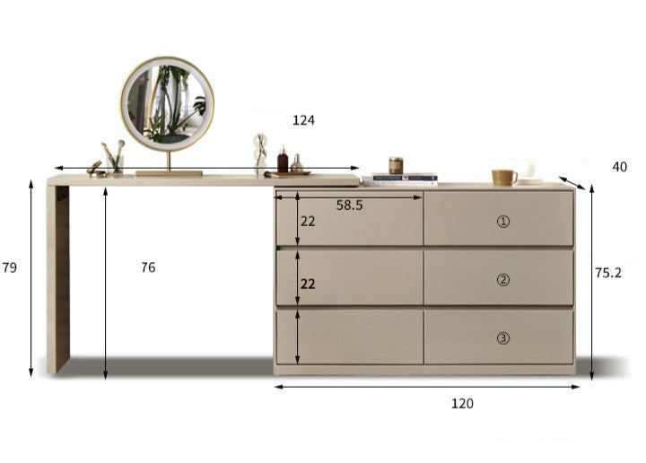 Poplar Solid Wood Dressing Table.