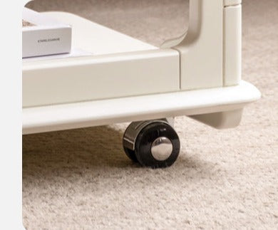 Birch Solid Wood Mobile Side Table