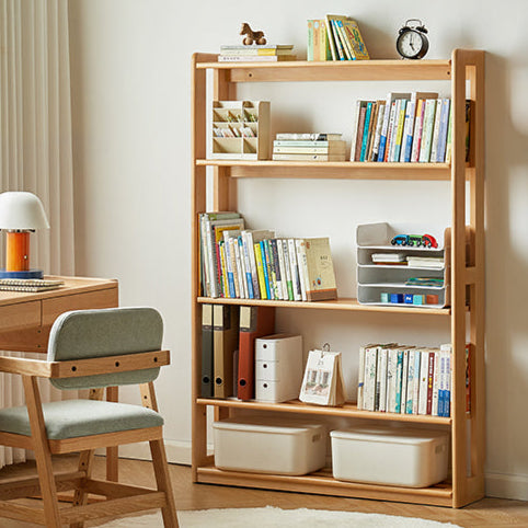Beech, Oak Solid Wood Floor-To-Ceiling Bookshelf, Toy Storage