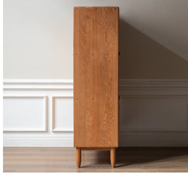 Cherry Wood, Oak, Poplar Solid Wood Side Cabinet Flip Door, LED light