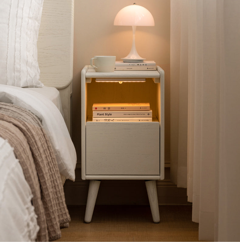 Solid Rubberwood Nightstand.