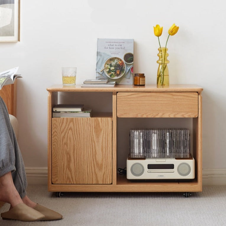 Black Walnut, Oak, Ash Solid Wood Side Cabinet