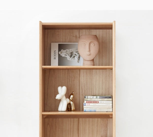 Oak Solid Wood Floor-To-Ceiling Bookshelf