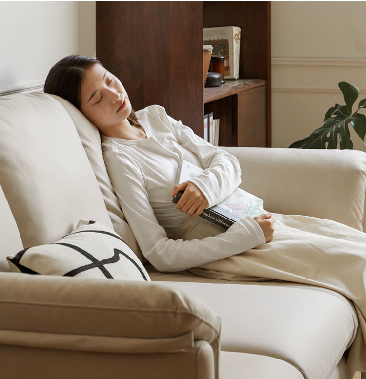 Technology Cloth Glutinous Rice White Sofa.