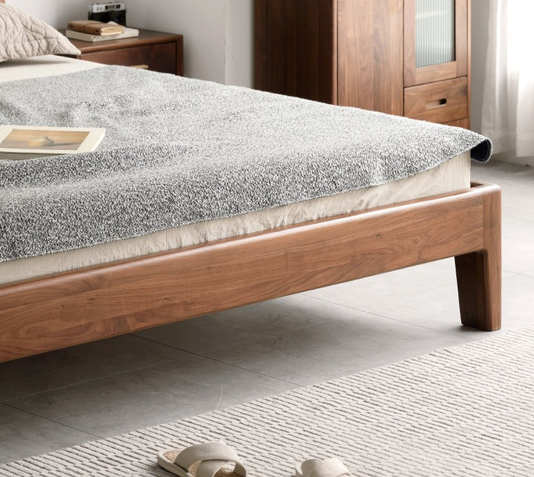Bed black walnut solid wood