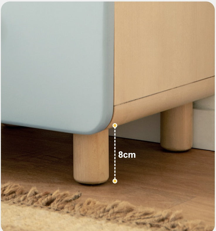 Birch, Beech Solid Wood Nightstand Built-in Night Light