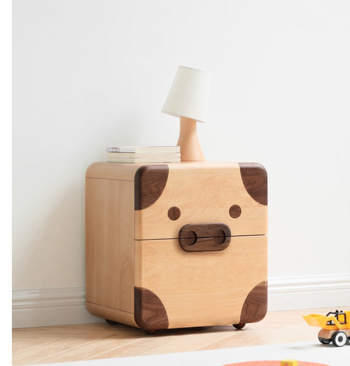 Beech Solid Wood Cartoon Nightstand