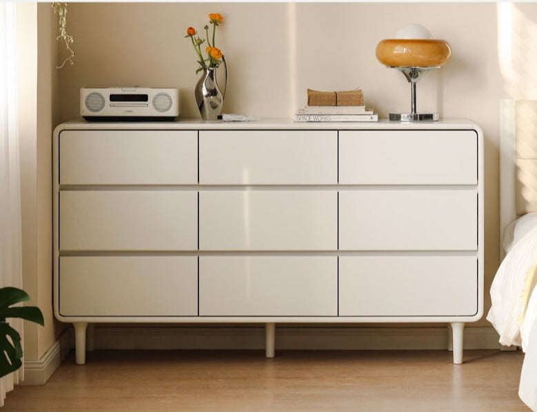 Ash Solid Wood Cream Style Chest of Drawers