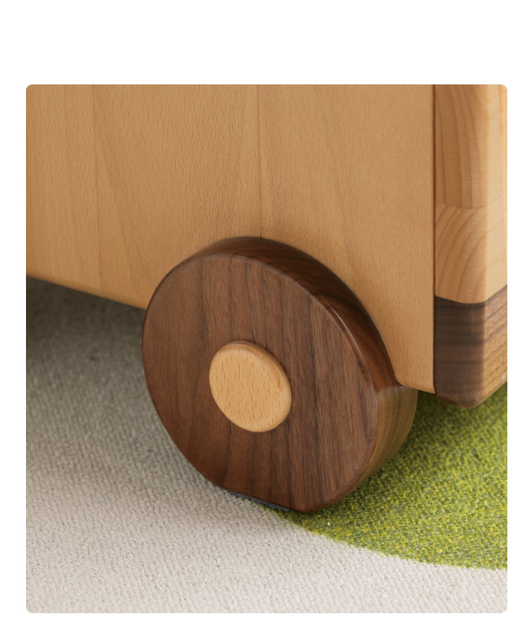 Beech Solid Wood Nightstand Car Cartoon