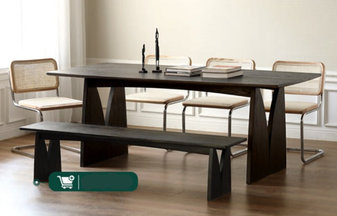 Oak Solid Wood Wabi Sabi Style Dining Table