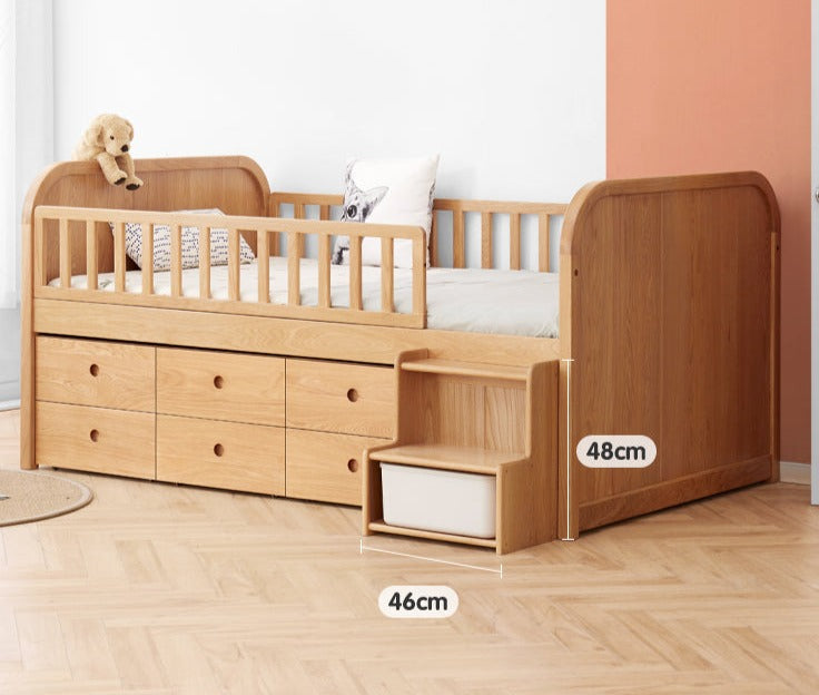 Oak, Beech Solid Wood, Solid RubberWood Small Footstool