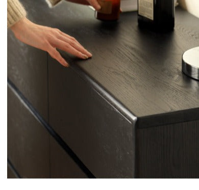 Oak Solid Wood Black Chest of Drawers