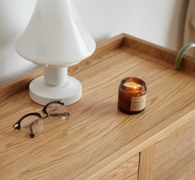 Oak Solid Wood Shutter Door Shoe Cabinet