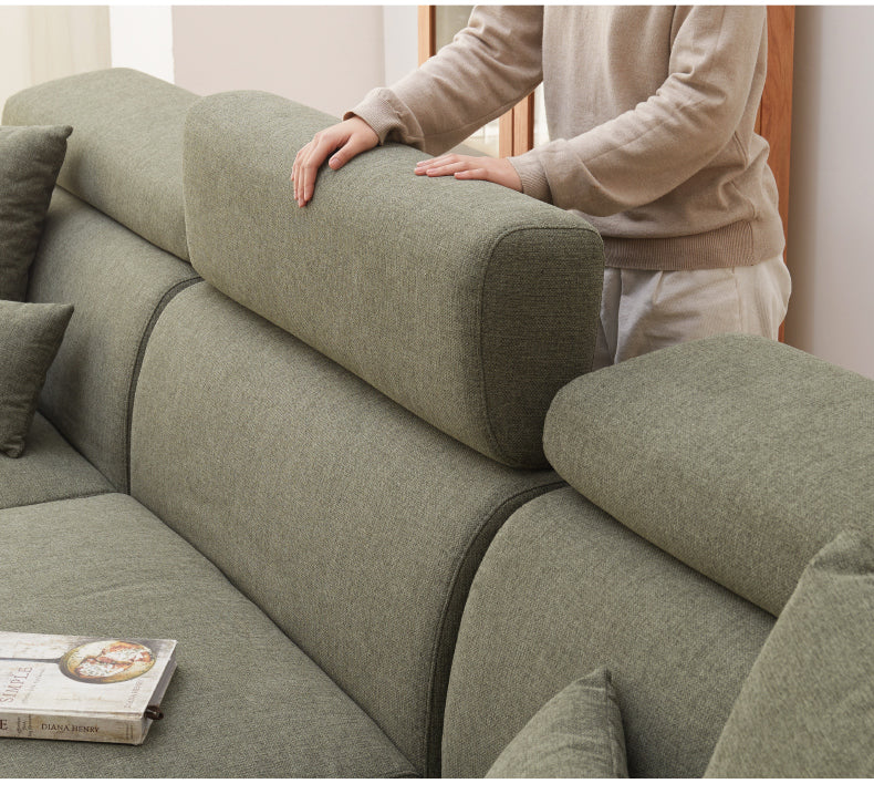 Fabric Modern Corner Sofa with High Back, Frame - Russian Larch