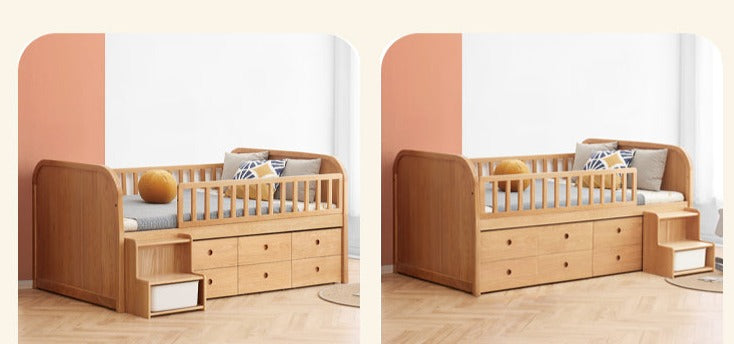 Oak solid wood Multi-function wide storage box bed<