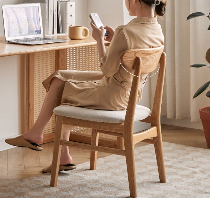 Set 4 pcs Oak Solid Wood Japanese Dining Chair