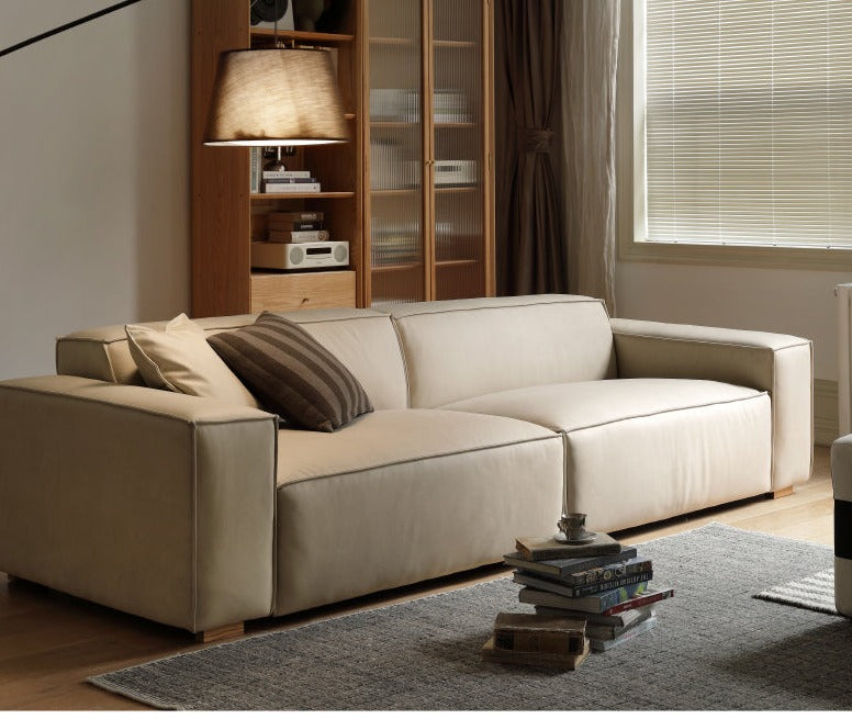 Luxury Сow Leather Sofa, Technical Fabric Sofa.