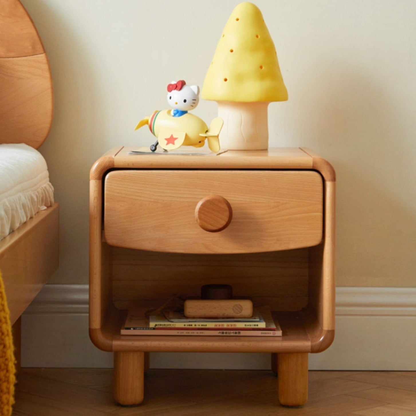 Beech Solid Wood Kids Nightstand