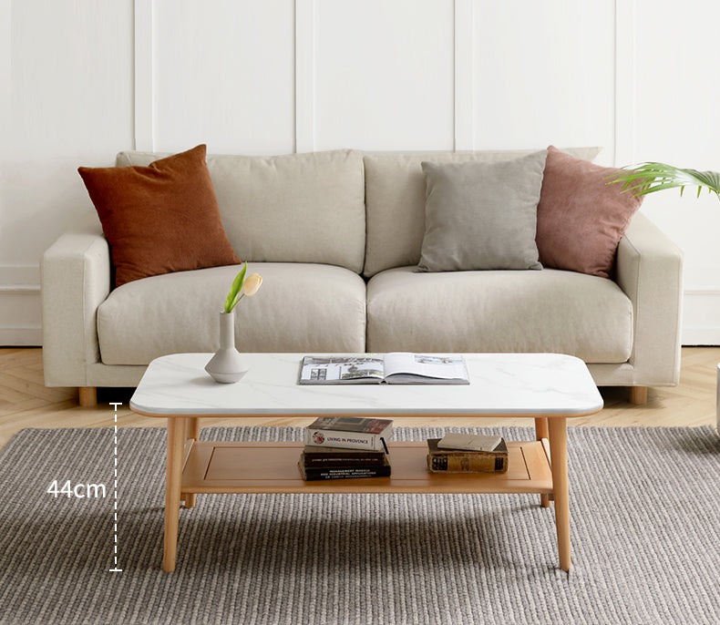 Oak, Beech Solid Wood Slate Coffee Table