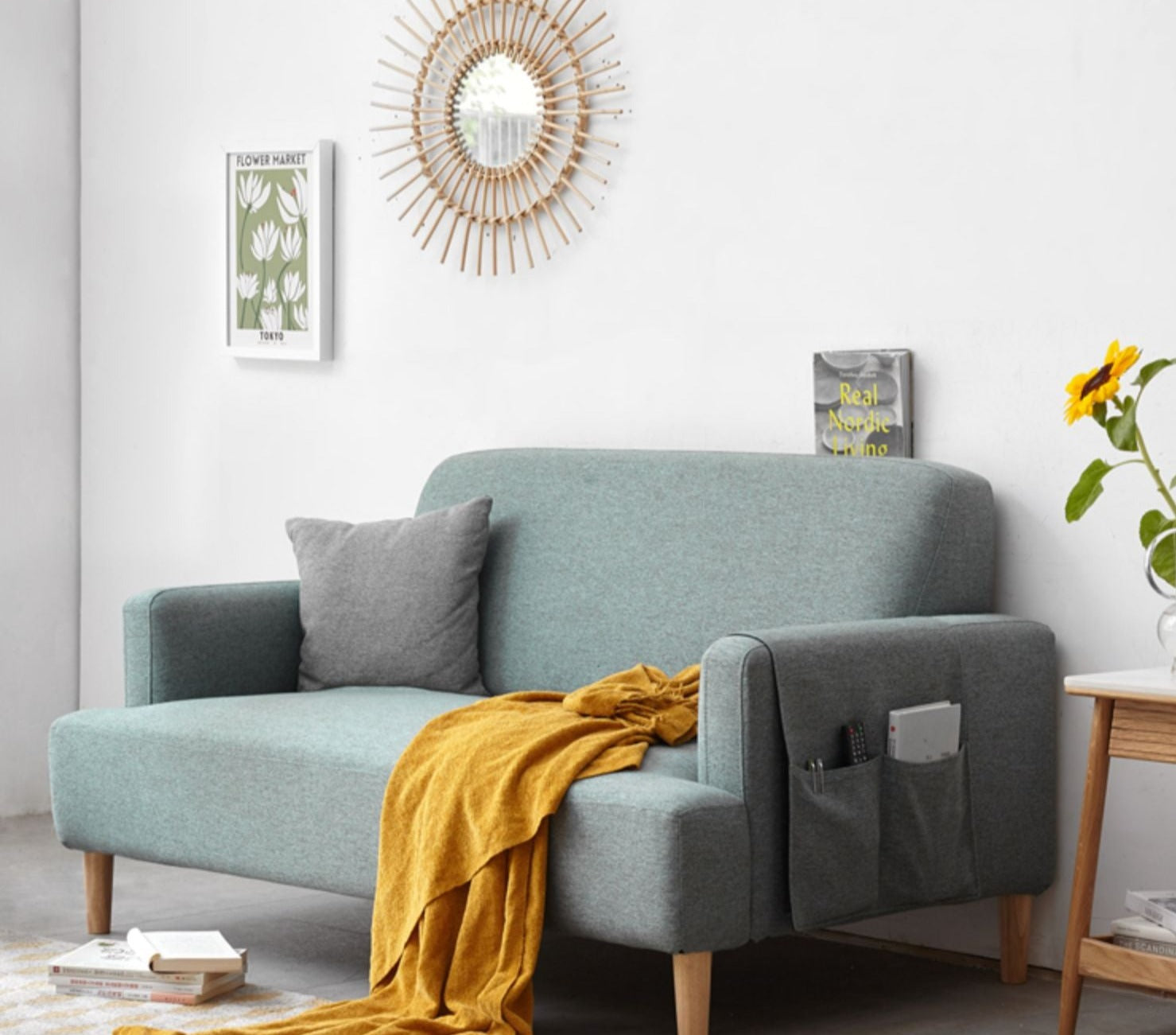 Fabric Double Sofa Scandinavian.