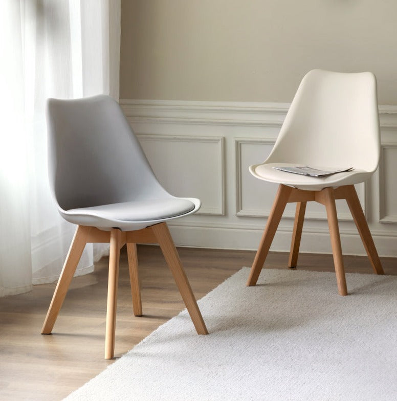 Oak, Beech Solid Wood Eames Chair 4 Pcs Set