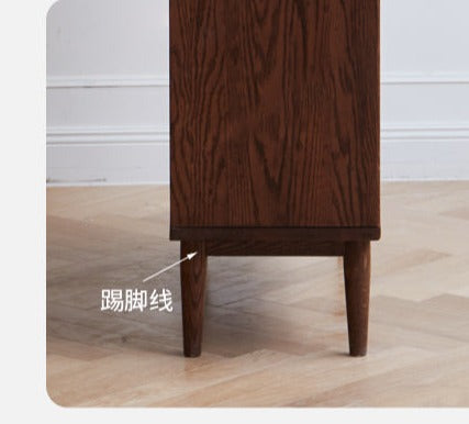 Solid Rubberwood, Black Walnut, Sandalwood, Oak Solid Wood Glass Flip Door Bookcase