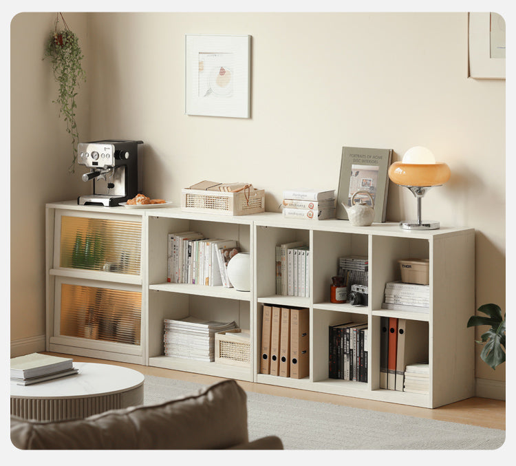 Oak Solid Wood Bookcase Cream Office Desk