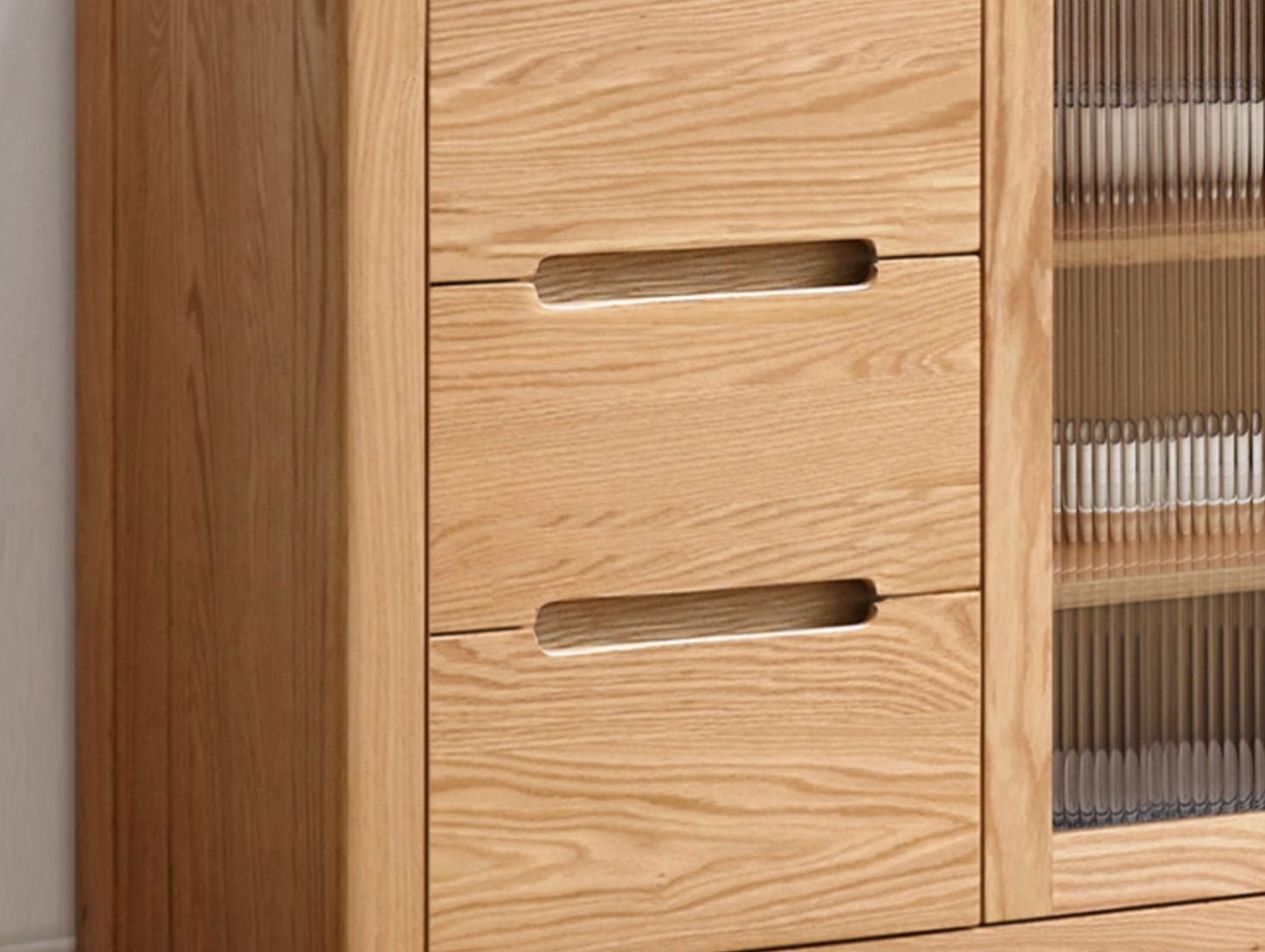Oak Solid Wood Sideboard Storage Cabinet