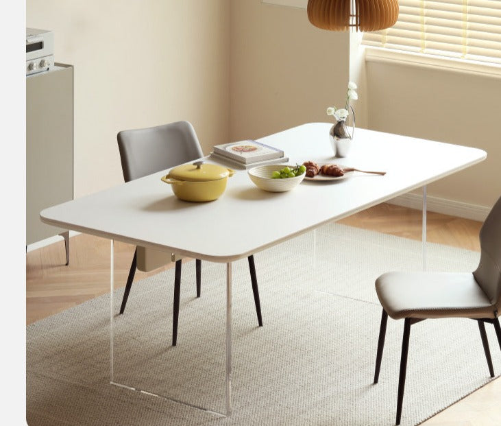 Solid Rubberwood Suspended Dining Table With Slate Top