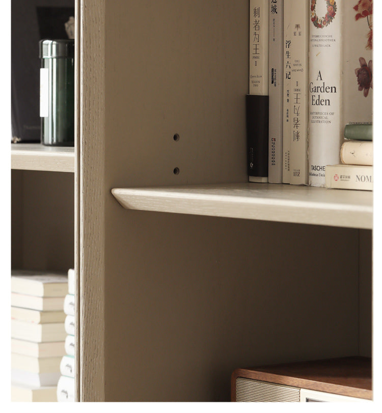 Oak Solid Wood Combination Bookcase Light Luxury, Floor-To-Ceiling Bookshelf