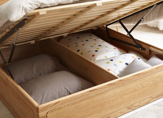Oak Solid Wood Luminous Box Bed