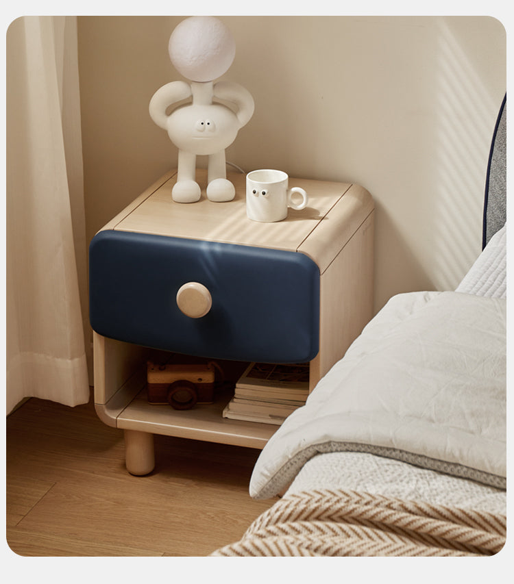 Kids nightstand birch solid wood l