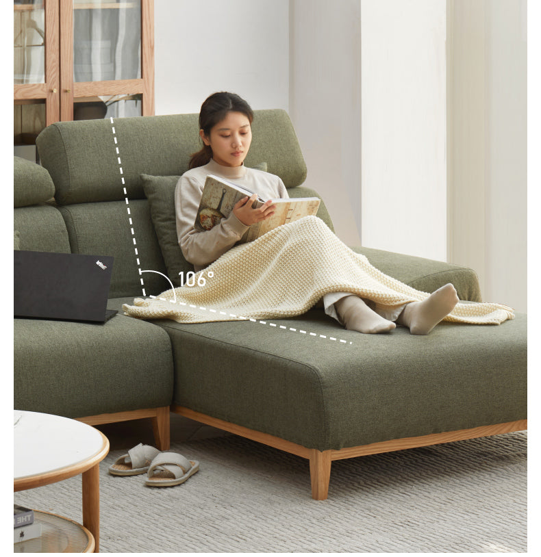 Fabric Modern Corner Sofa with High Back, Frame - Russian Larch